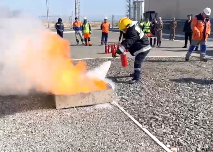 «Құрық порты» ЖШС-де өрт қауіпсіздігі бойынша оқу-жаттығу өтті